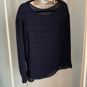 Banana republic size large navy blouse with button up sleeve